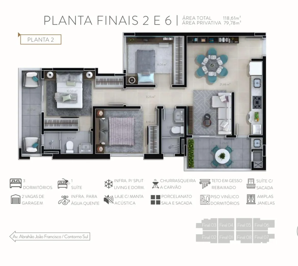 Apartamento 2 dormitórios (sendo 1 suíte) + banheiro social à venda em Centro, Itajaí, foto 2