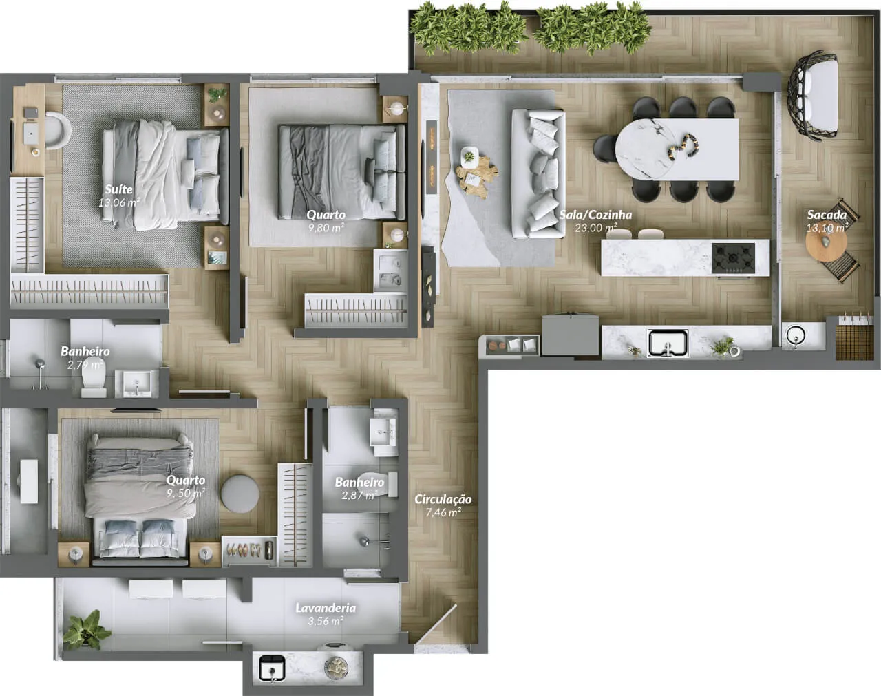 Apartamento 3 dormitórios (sendo 1 suíte) + lavabo à venda em Praia Brava, Itajaí, foto 2