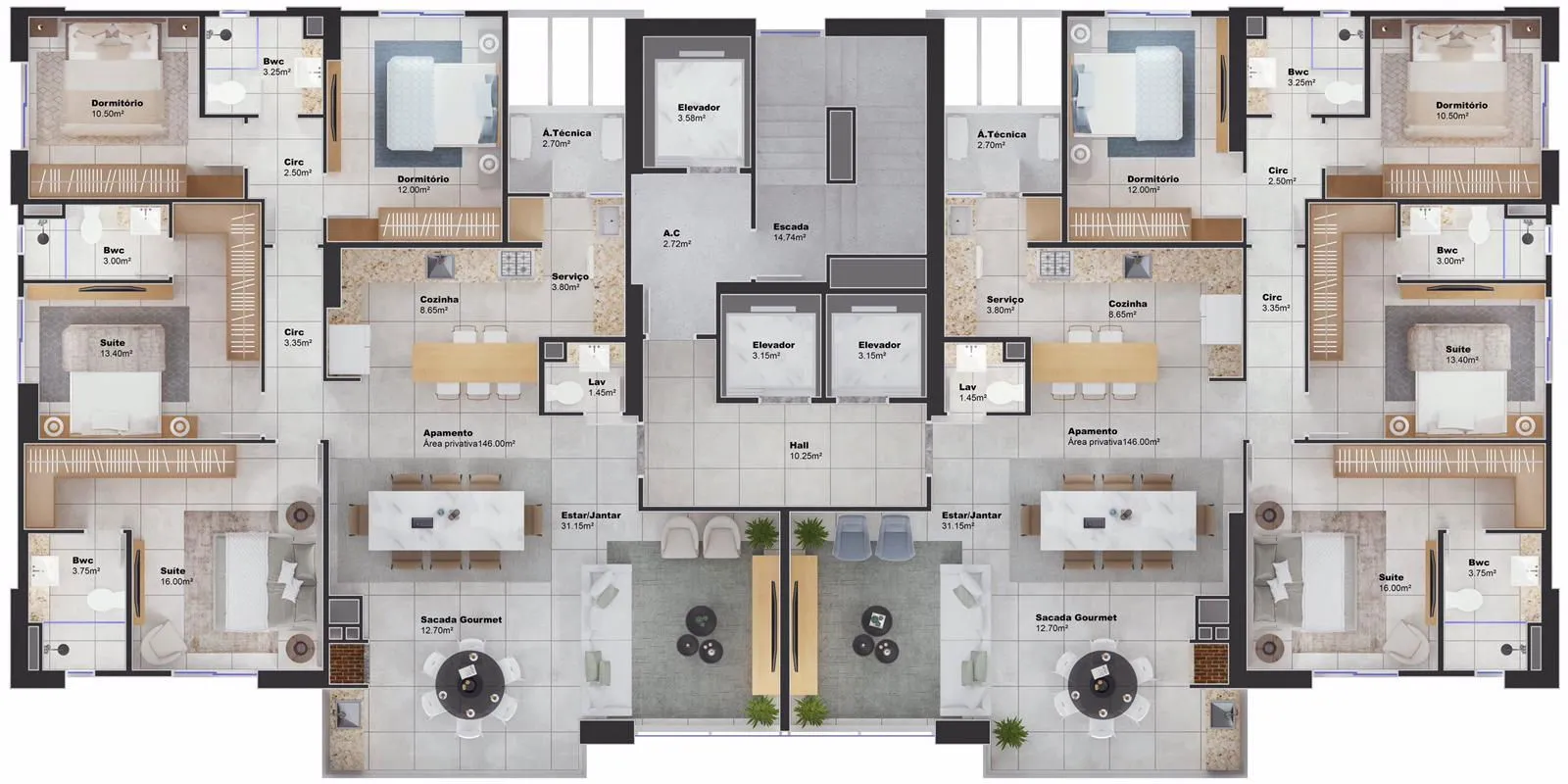Apartamento 4 dormitórios (sendo 2 suítes) + banheiro social e lavabo à venda em Centro, Balneário Camboriú, foto 3